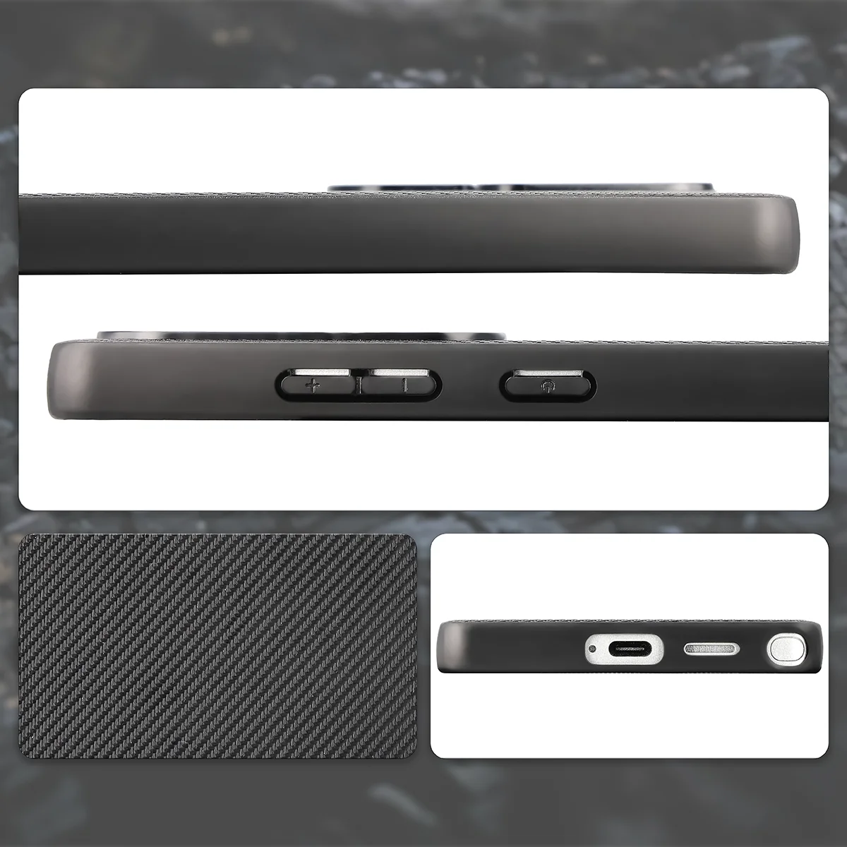 Cutouts, integrated covers, and structure of the Bizon Case CarbO for Samsung Galaxy S25 Ultra