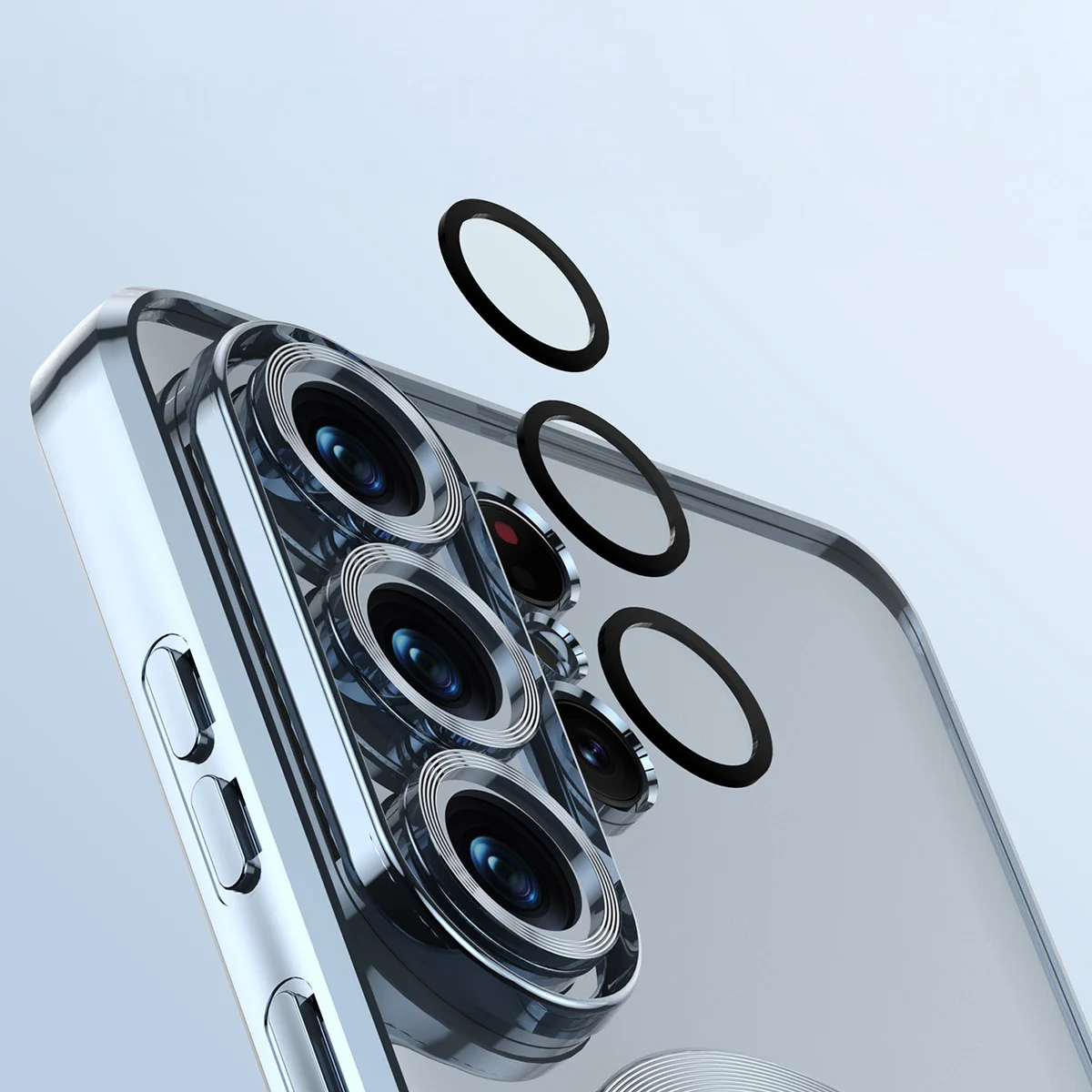 Metaliczna ramka, podniesione krawędzie i zintegrowane osłony w etui Bizon Case GuardO do Samsung Galaxy S25 Ultra