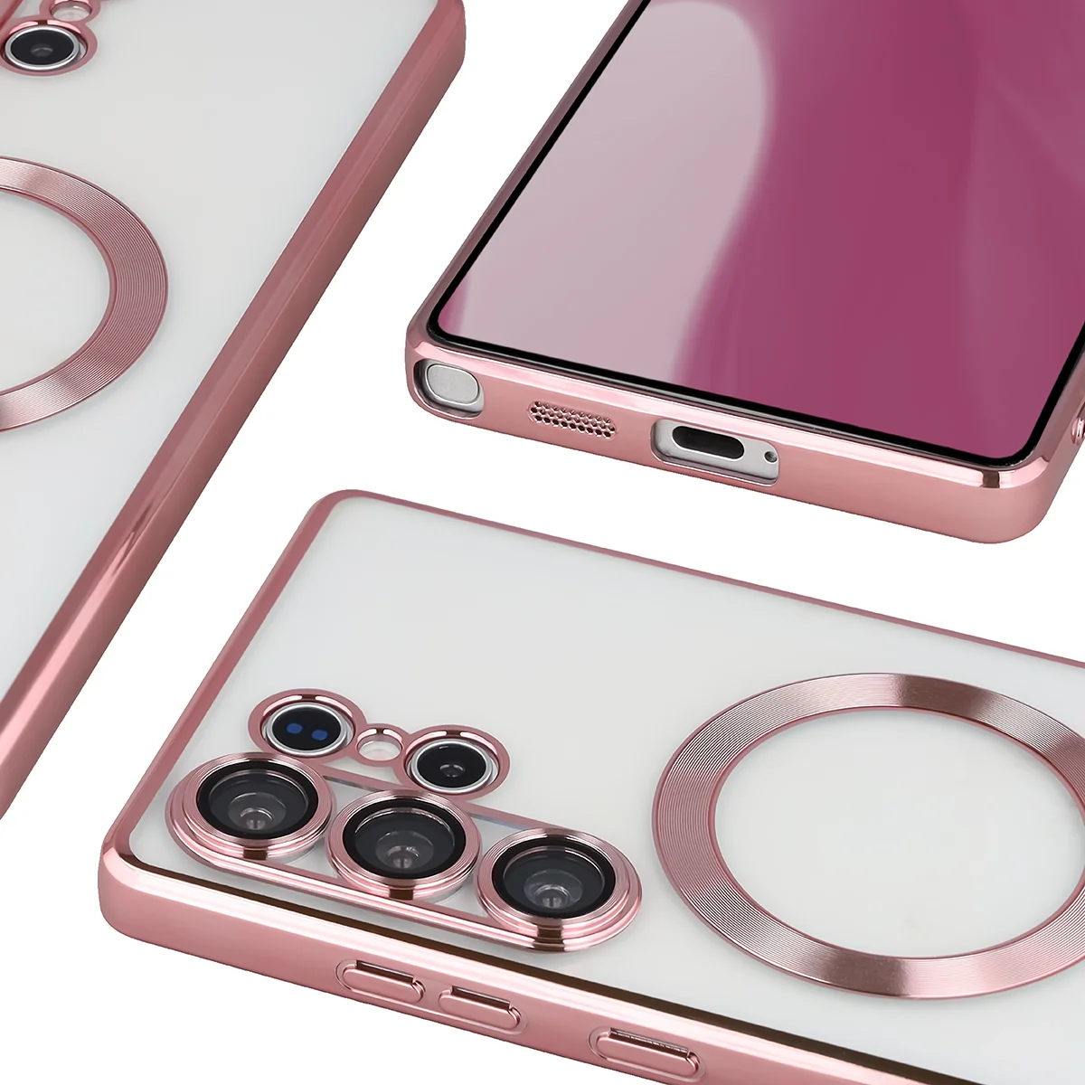 Close-up of the built-in camera protection in Bizon Case GuardO for Samsung Galaxy S25 Ultra
