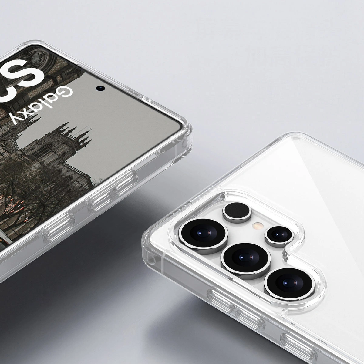 Wzmocnione narożniki i podwyższone ranty ekranu w etui Bizon Case Halo do Samsung Galaxy S25 Ultra