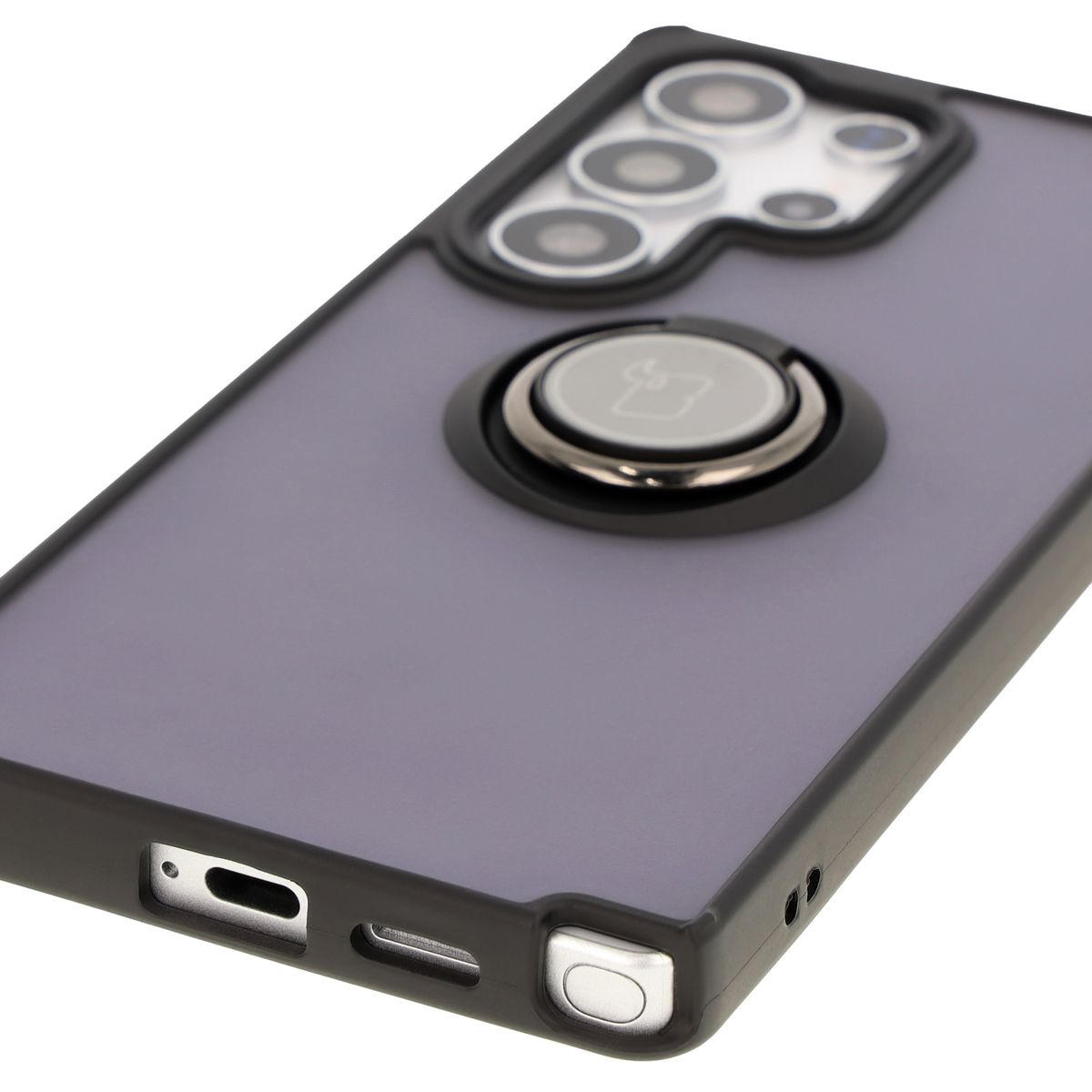 Decupaje precise, capace integrate și decupaj pentru curea în etui Bizon Case Hybrid Ring