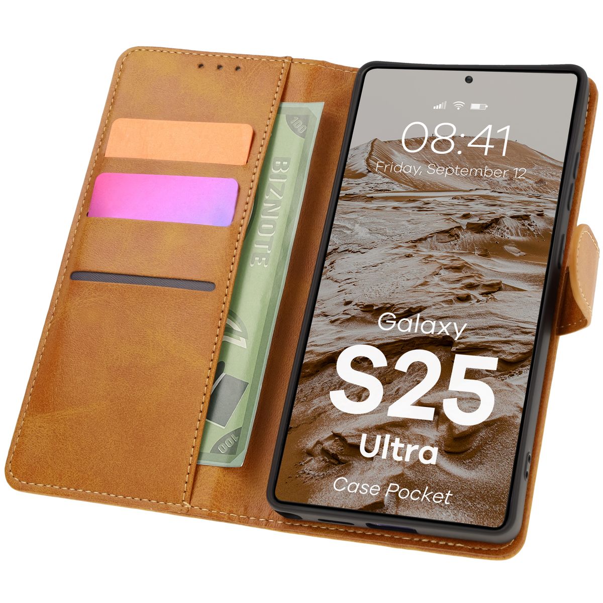 Etui cu clapetă Bizon Case Pocket pentru Samsung Galaxy S25 Ultra
