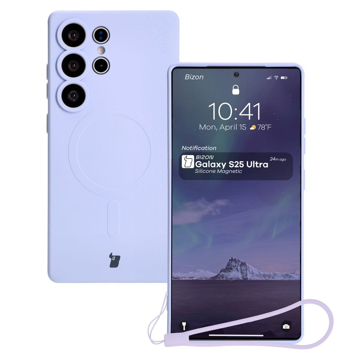 Etui cu inel magnetic Bizon Case Silicone Magnetic pentru Samsung Galaxy S25 Ultra