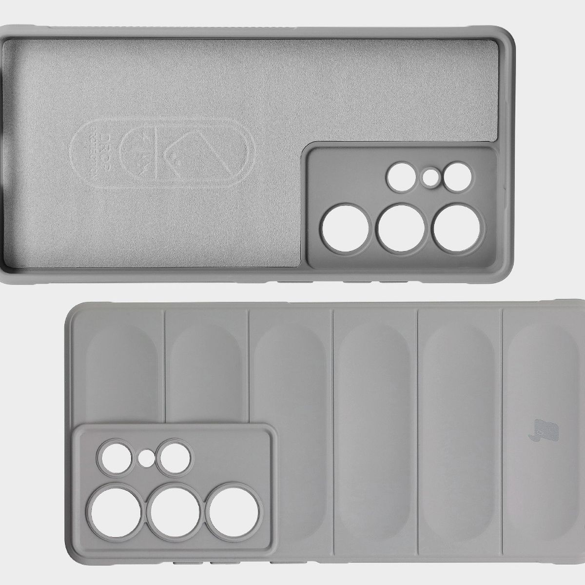 Microfiber lining, grooves on the back, and reinforced corners in Bizon Case Tur