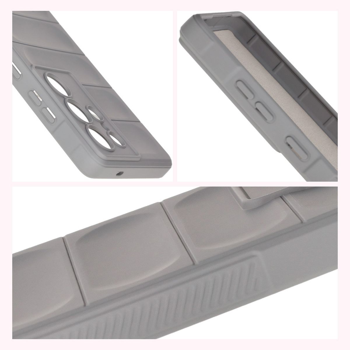 Textured sides and raised edges of the screen and camera in Bizon Case Tur