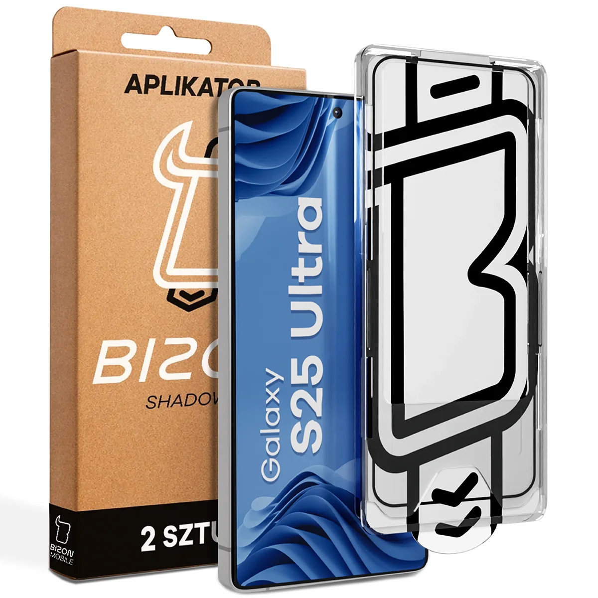 Szkło z aplikatorem Bizon Glass Aplikator Edge dla Galaxy S25 Ultra