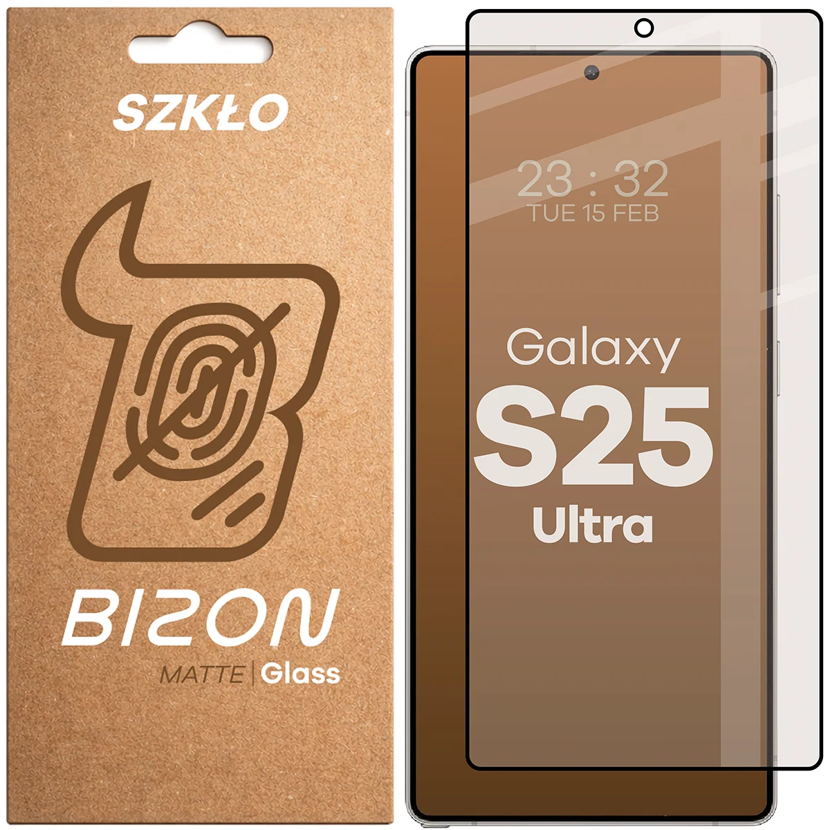 Matte glass for the screen Bison Glass Matte for Samsung Galaxy S25 Ultra, 1 piece