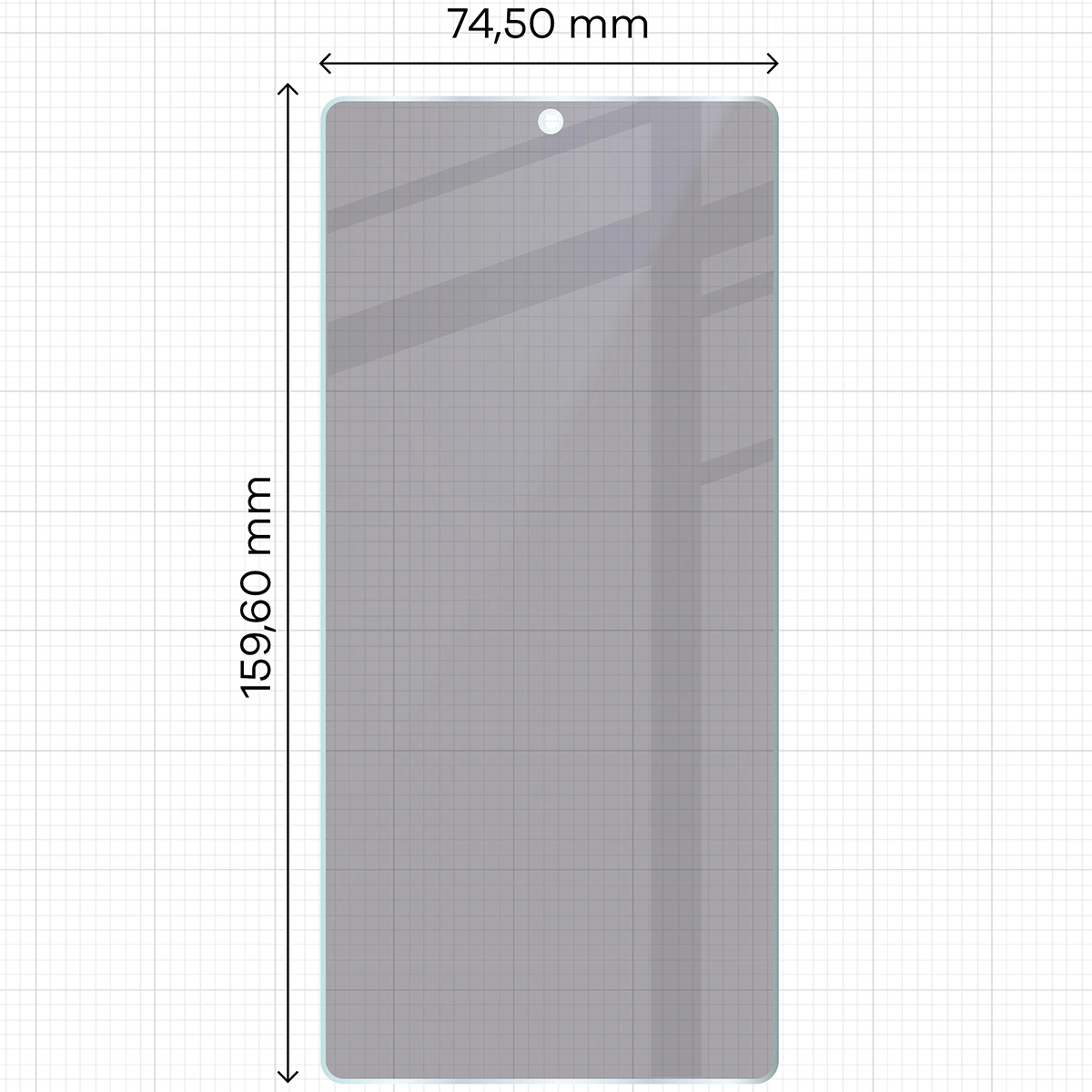 Wymiary szkła Bizon Glass Mule Shadow do Samsung Galaxy S25 Ultra