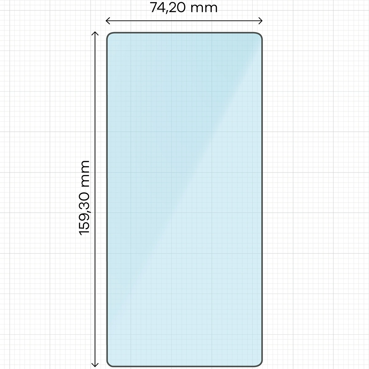 Miarka z wymiarami szkła hartowanego Bizon Smart Glass do Samsung Galaxy S25 Ultra