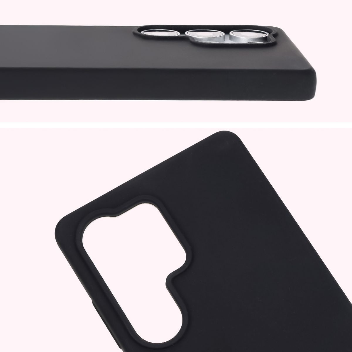 Prim-plan pe coupajul pentru obiective în carcasa Bizon Soft Case