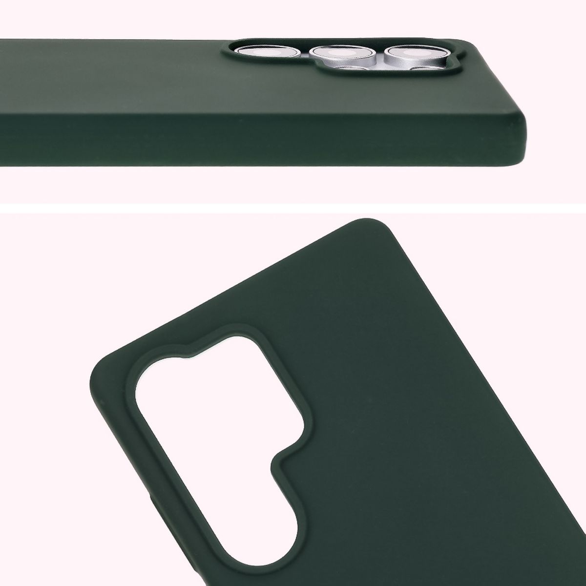 Close-up of the lens cutout in the Bison Soft Case