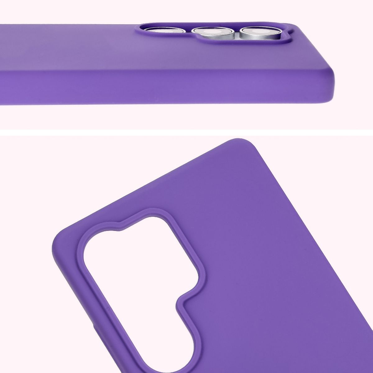 Prim-plan al decupajului pentru obiective în husa Bizon Soft Case