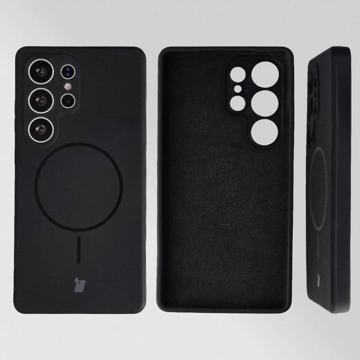 Konstrukcja etui Bizon Soft Case Magnetic: silikon, mikrofibra i zintegrowane osłony do Samsung Galaxy S25 Ultra