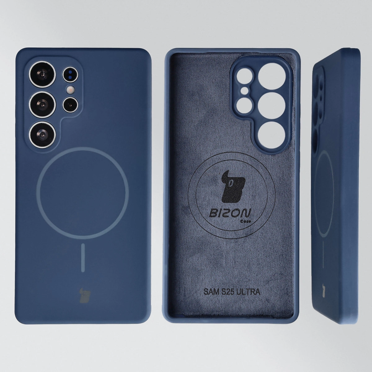 Konstrukcja etui Bizon Soft Case Magnetic: silikon, mikrofibra i zintegrowane osłony do Samsung Galaxy S25 Ultra