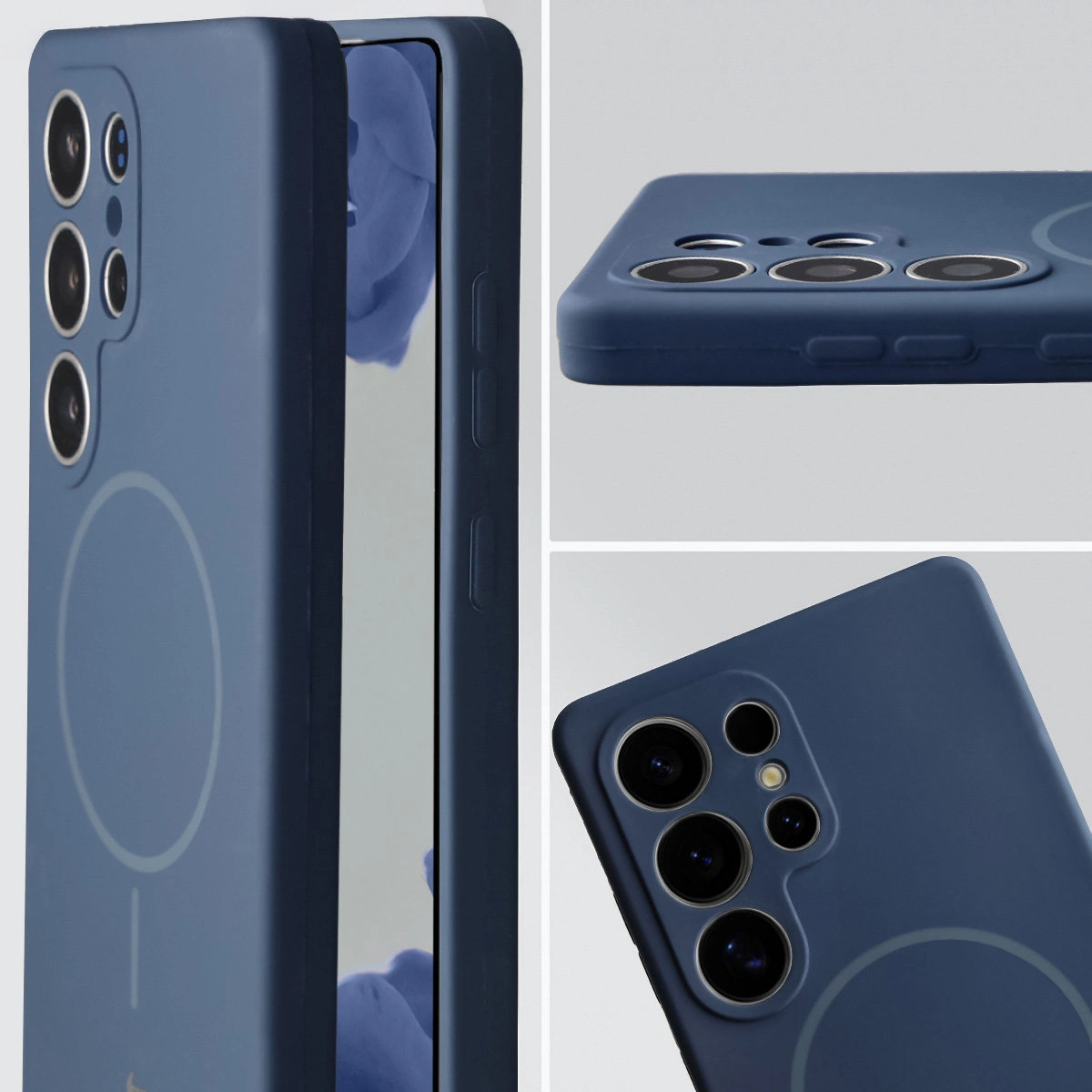 Zbliżenie na wycięcie na obiektywy w etui Bizon Soft Case do Samsung Galaxy S25 Ultra