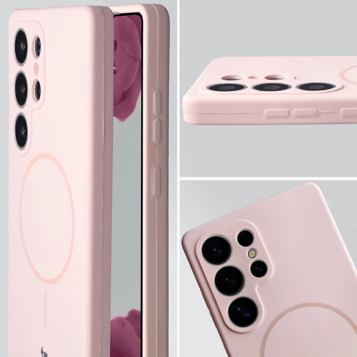 Zbliżenie na wycięcie na obiektywy w etui Bizon Soft Case do Samsung Galaxy S25 Ultra