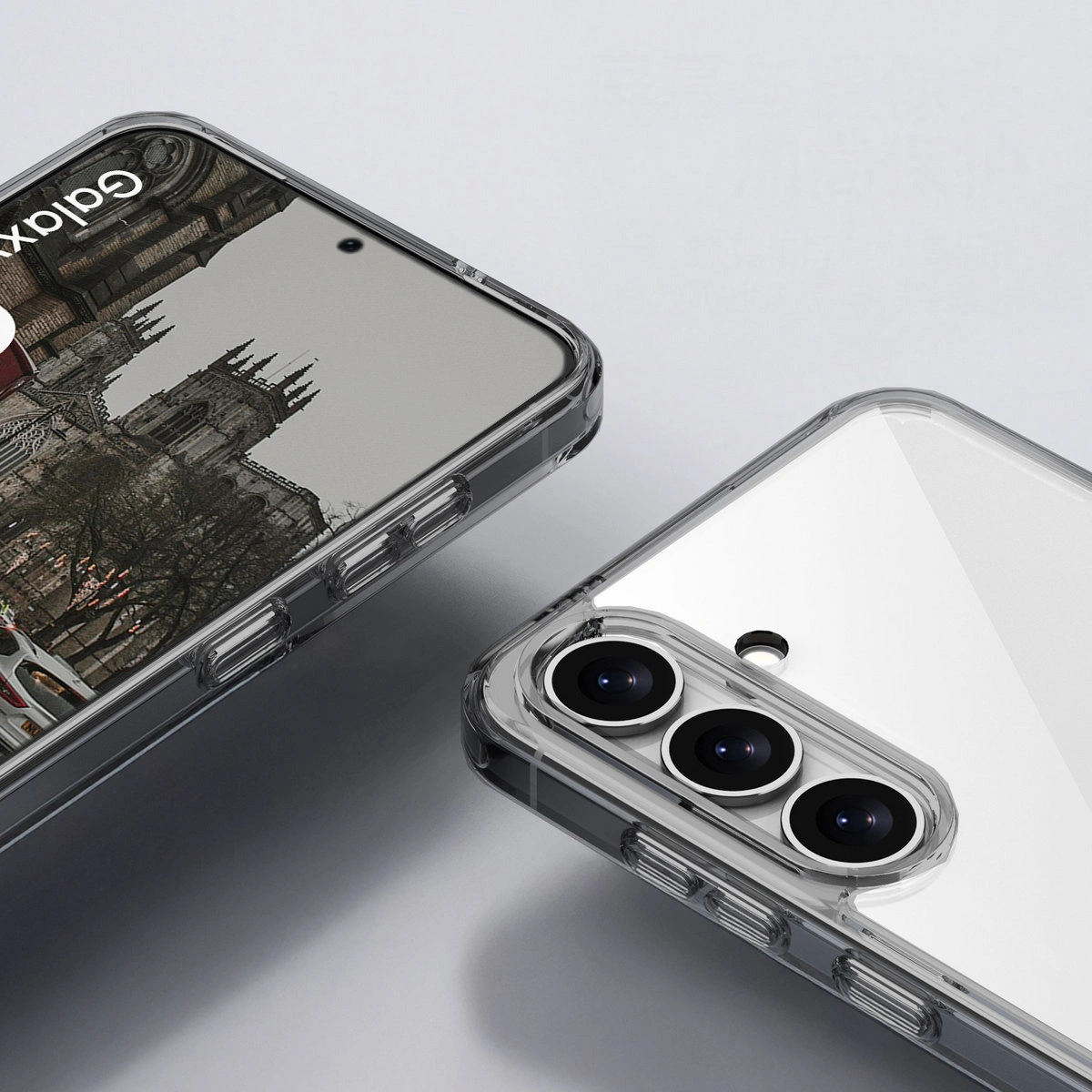 Colțuri întărite și borduri ridicate ale ecranului în etui Bizon Case Halo pentru Samsung Galaxy S25