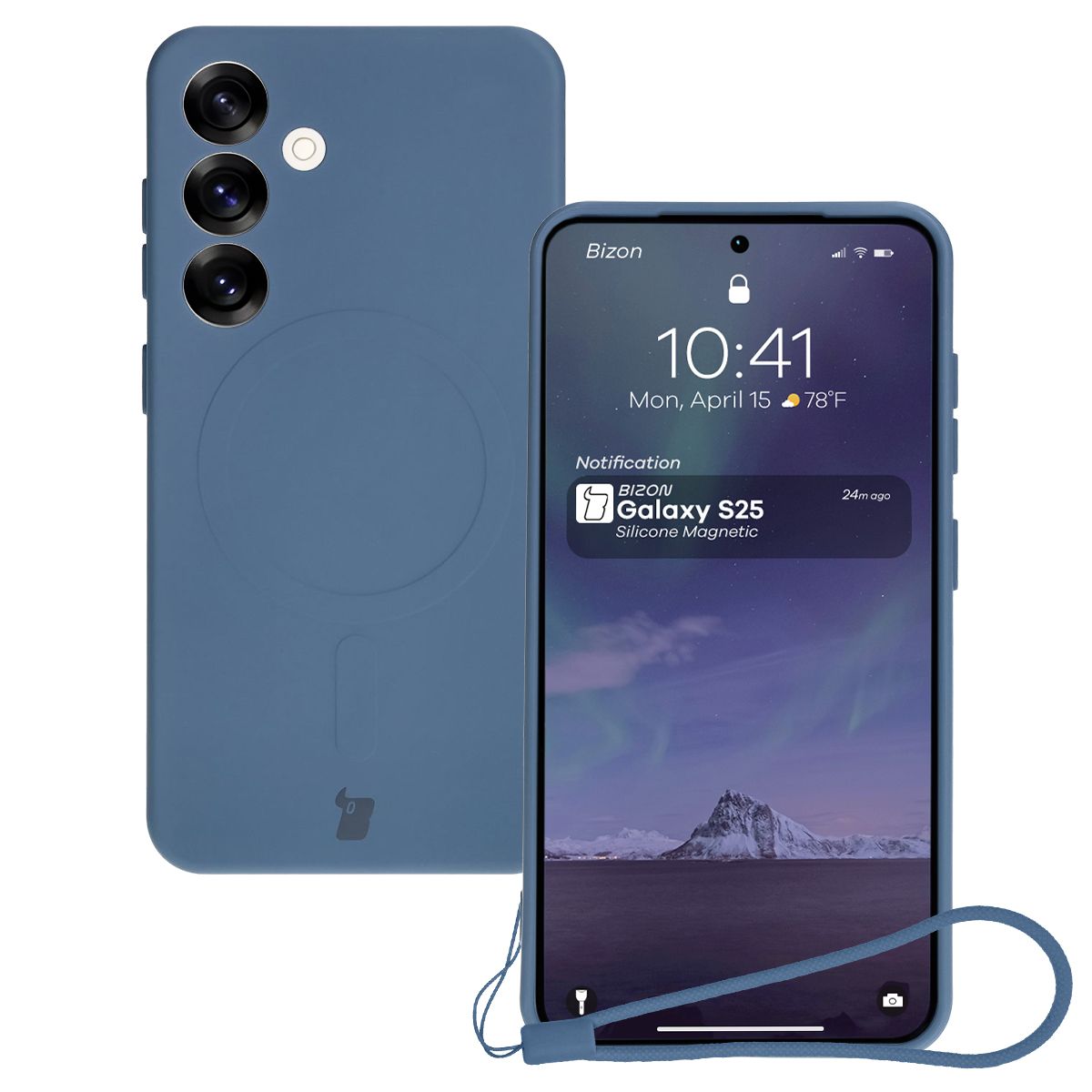 Etui cu inel magnetic Bizon Case Silicone Magnetic pentru Galaxy S25 / Galaxy S24