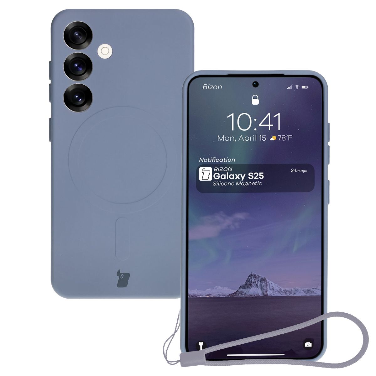 Etui cu inel magnetic Bizon Case Silicone Magnetic pentru Galaxy S25 / Galaxy S24