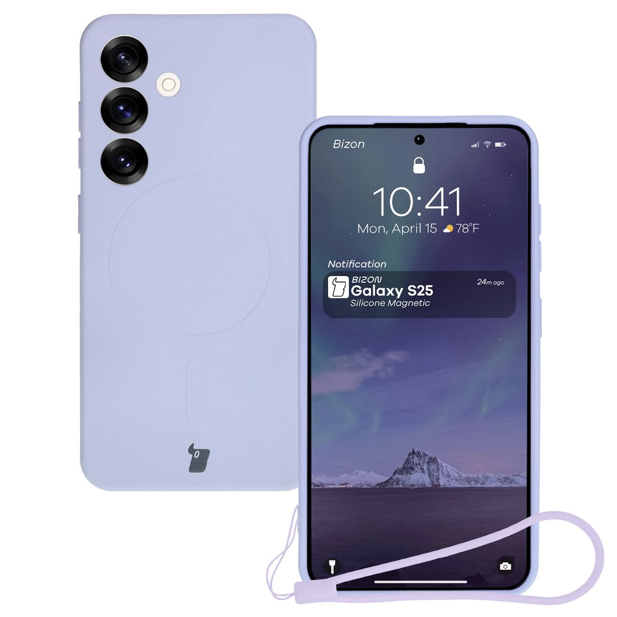 Etui cu inel magnetic Bizon Case Silicone Magnetic pentru Galaxy S25 / Galaxy S24