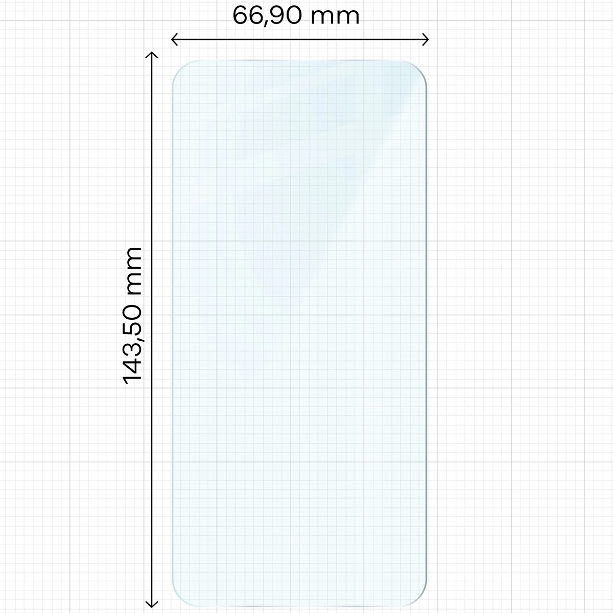 Miarka z wymiarami szkła hartowanego Bizon Glass Clear Duo do Samsung Galaxy S25 / Samsung Galaxy S24