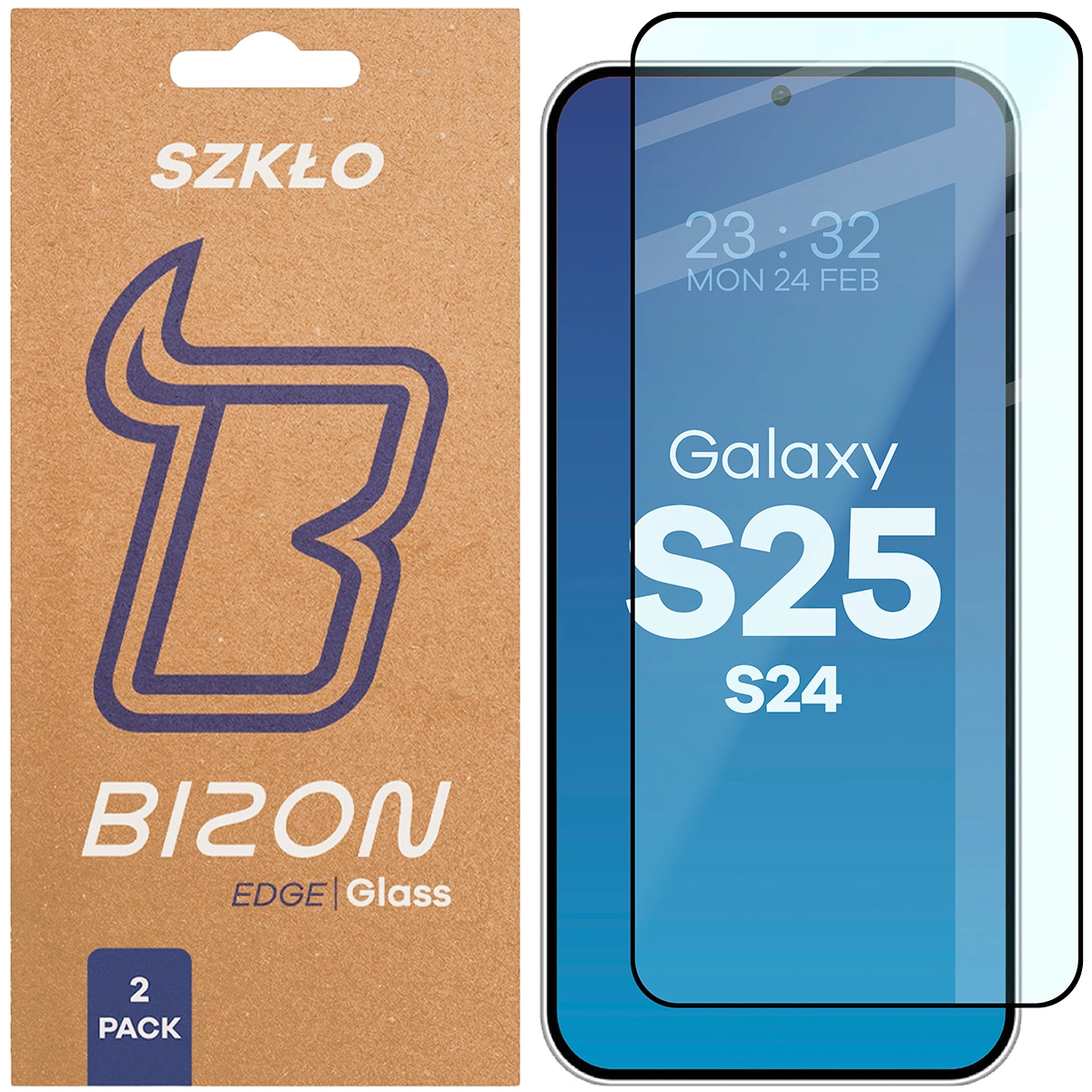 Szkło hartowane na cały ekran Bizon Glass Edge Duo dla Samsung Galaxy S25 / Samsung Galaxy S24