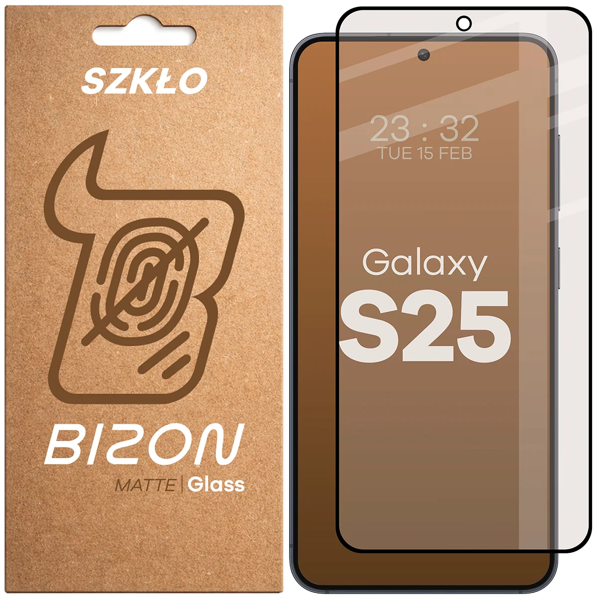 Matte glass for screen Bizon Glass Matte for Samsung Galaxy S25, 1 piece