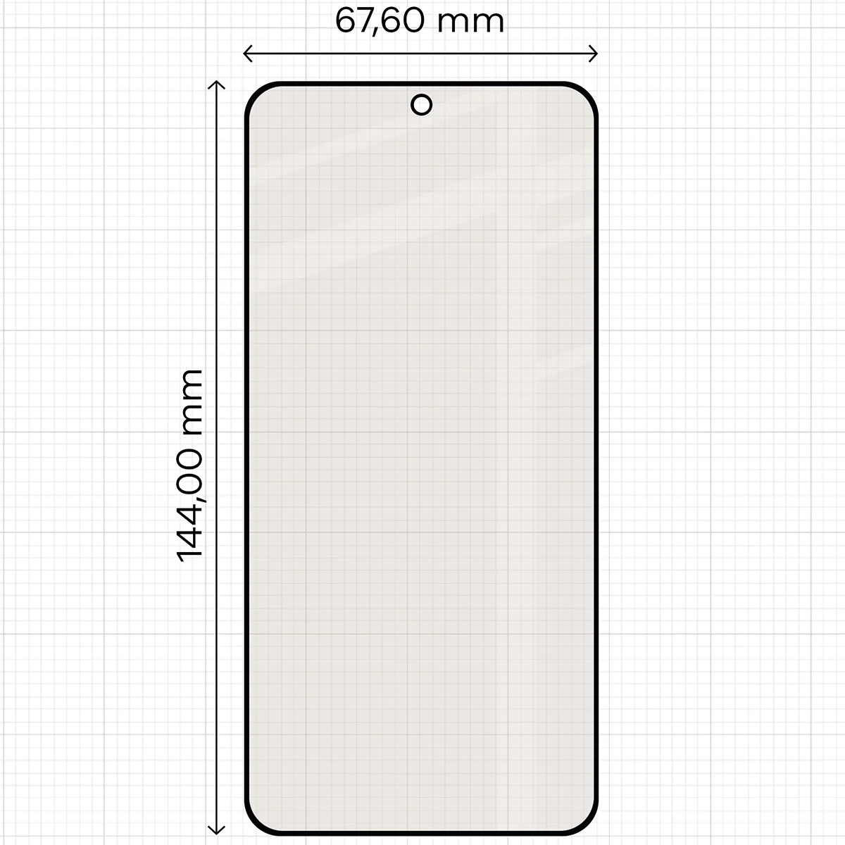 Measuring the dimensions of the Bizon Glass Matte for Samsung Galaxy S25