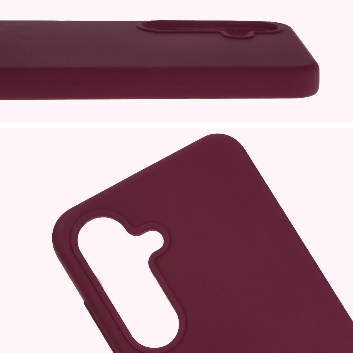 Prim-plan pe decupajul pentru obiective în husa Bizon Soft Case