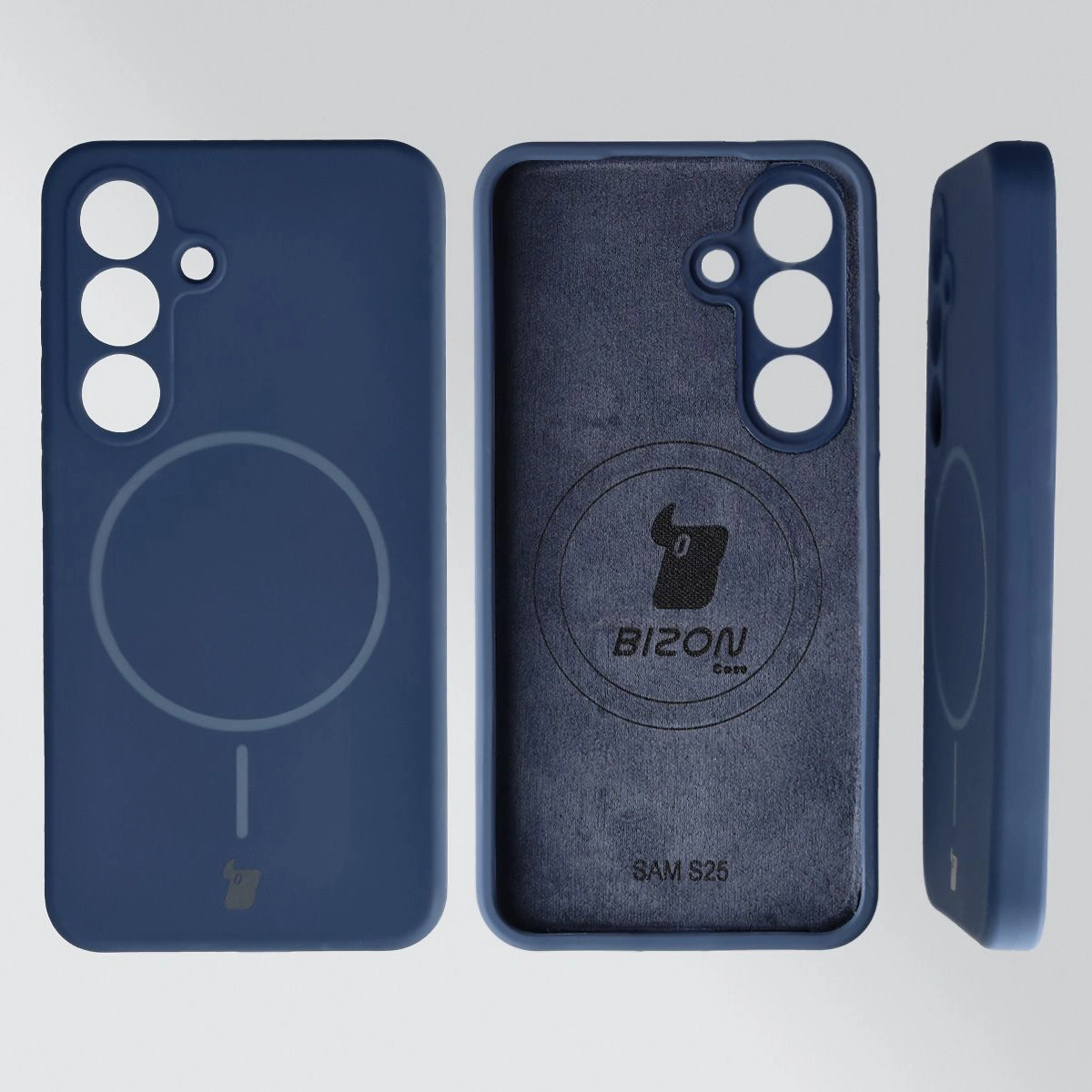 Konstrukcja etui Bizon Soft Case Magnetic: silikon, mikrofibra i zintegrowane osłony do Samsung Galaxy S25