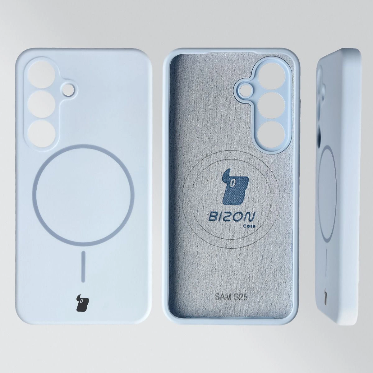 Konstrukcja etui Bizon Soft Case Magnetic: silikon, mikrofibra i zintegrowane osłony do Samsung Galaxy S25