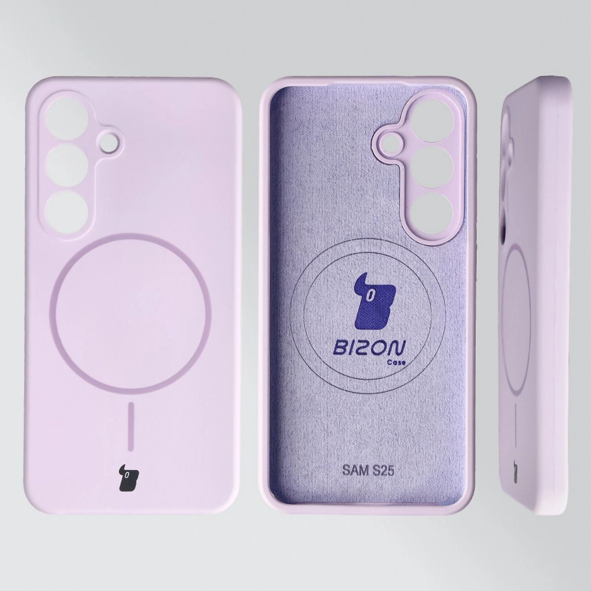 Konstrukcja etui Bizon Soft Case Magnetic: silikon, mikrofibra i zintegrowane osłony do Samsung Galaxy S25