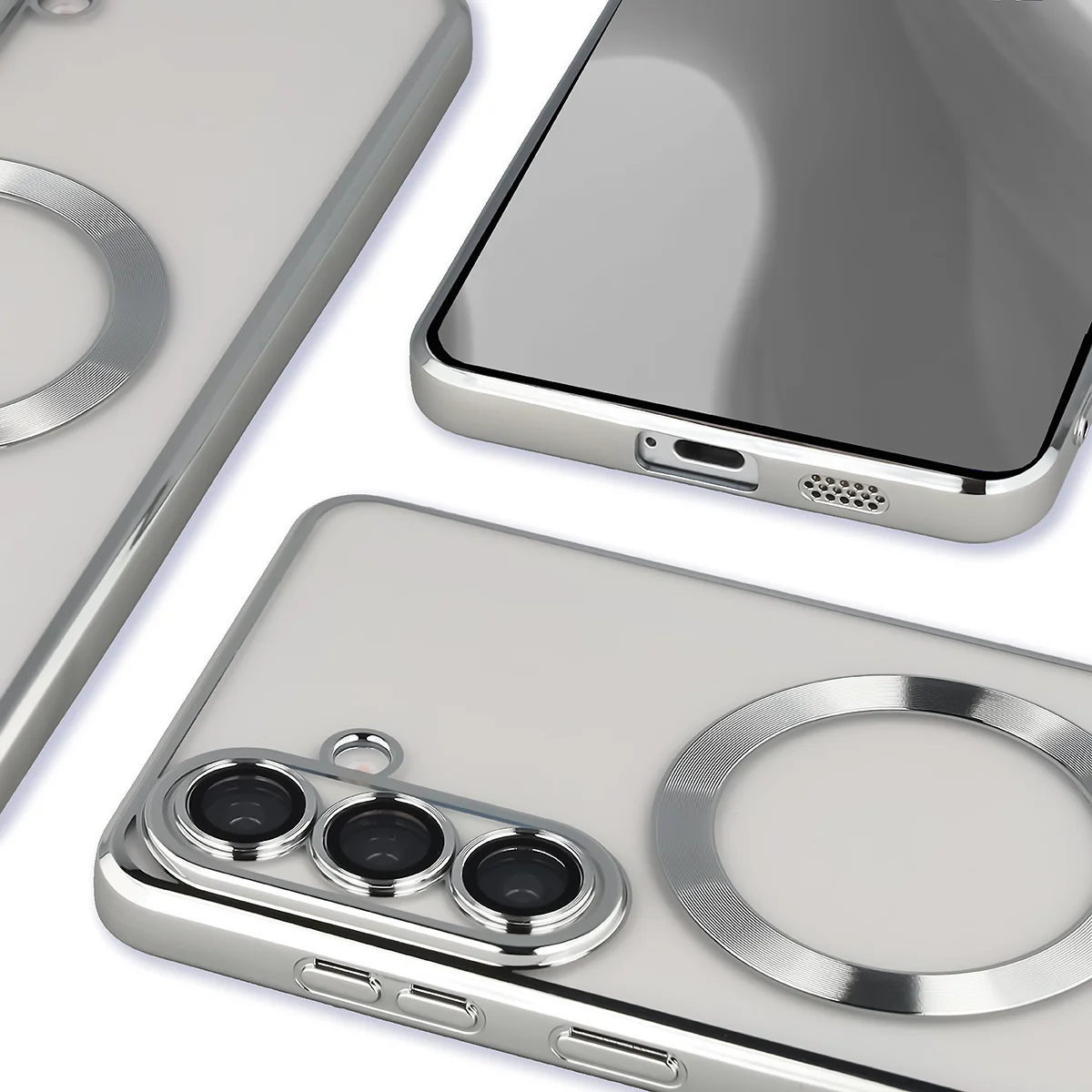 Close-up of the built-in camera protection in Bizon Case GuardO for Samsung Galaxy S26 Plus