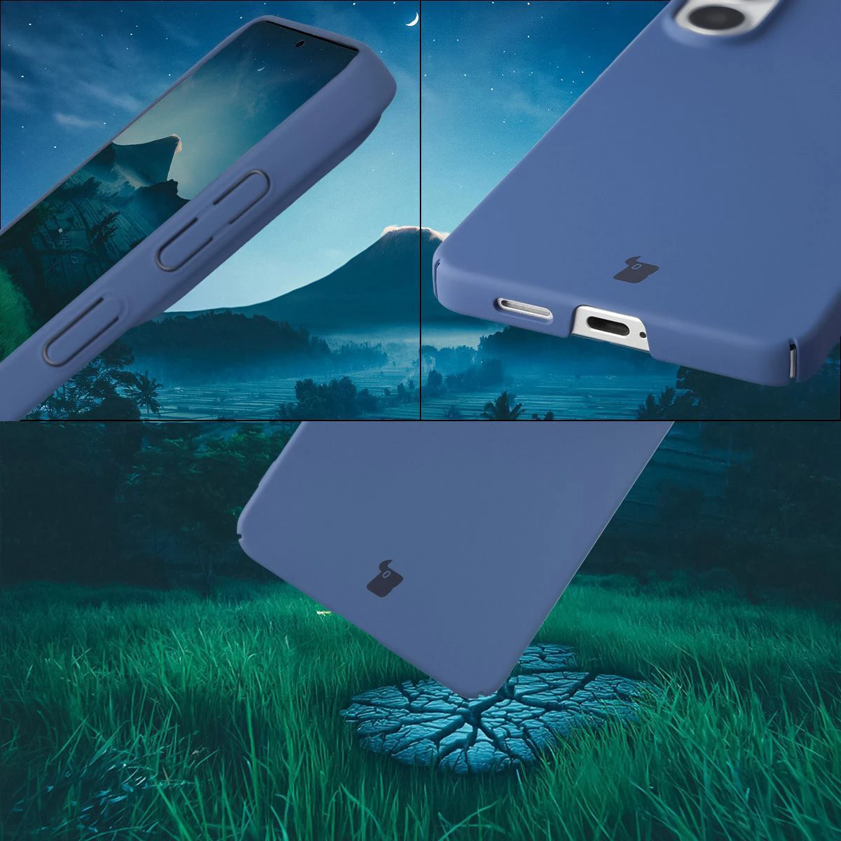 Protecții integrate pentru butoane, decupaje și materialul dur al etui-ului Bizon Case Łupka pentru Samsung Galaxy S26 Plus
