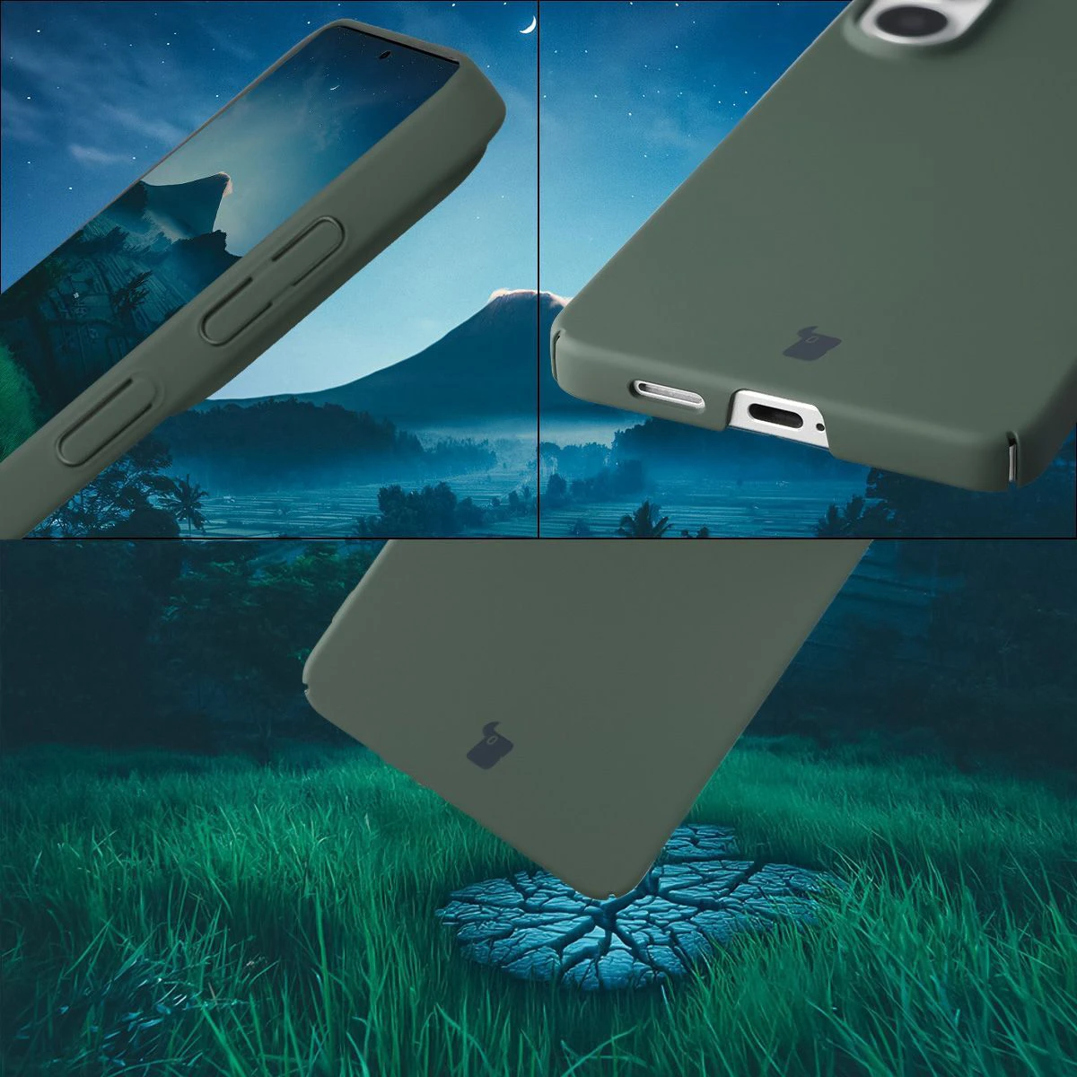 Capace integrate pentru butoane, decupaje și material dur al etui-ului Bizon Case Łupka pentru Samsung Galaxy S26 Plus