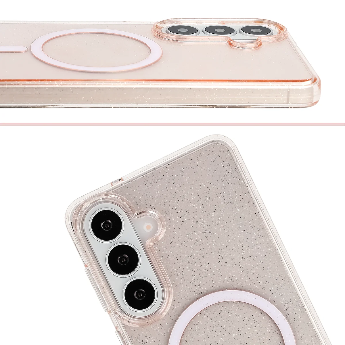 Erhöhte Ränder der Kamera und großer Ausschnitt im Bizon Case SparklO für Samsung Galaxy S26 Plus