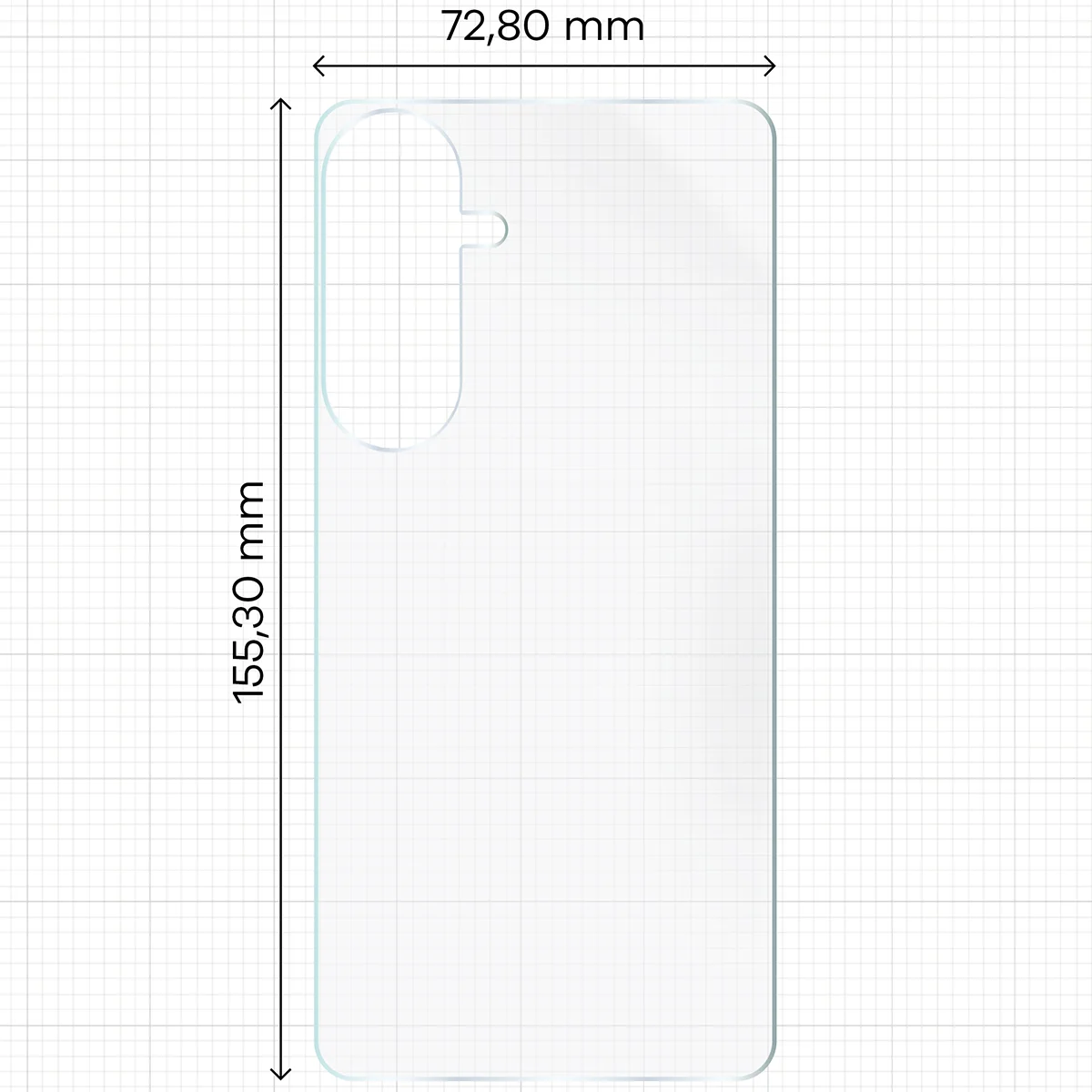 Wymiary dla folii hydrożelowej na tył telefonu Bizon Film Hydrogel Back do Samsung Galaxy S26 Plus
