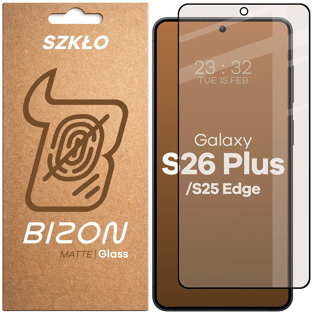 Szkło matowe na ekran Bizon Glass Matte do Samsung Galaxy S26 Plus / Samsung Galaxy S25 Edge, 1 sztuka