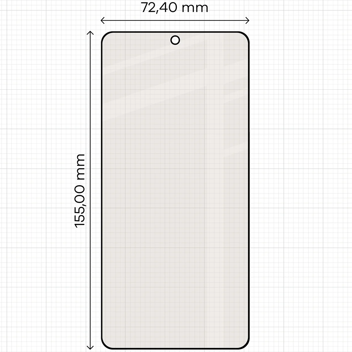 Miarka z wymiarami szkła matowego Bizon Glass Matte do Samsung Galaxy S26 Plus / Samsung Galaxy S25 Edge
