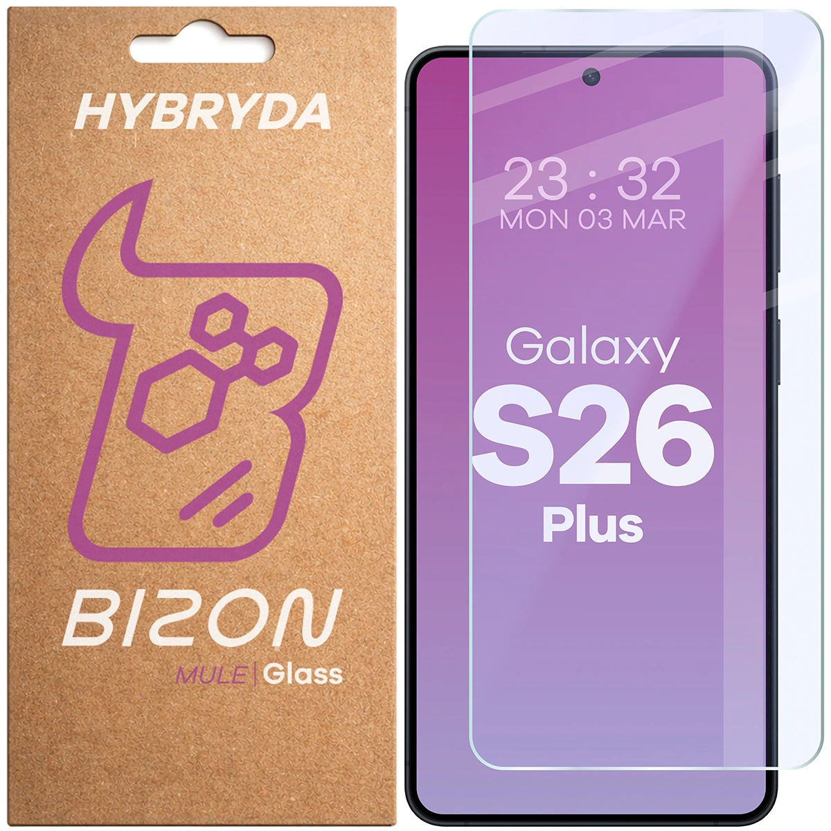 Szkło hybrydowe na ekran Bizon Glass Mule do Samsung Galaxy S26 Plus