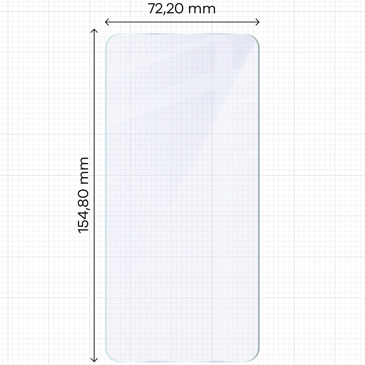 Miarka z wymiarami szkła hybrydowego Bizon Glass Mule do Samsung Galaxy S26 Plus