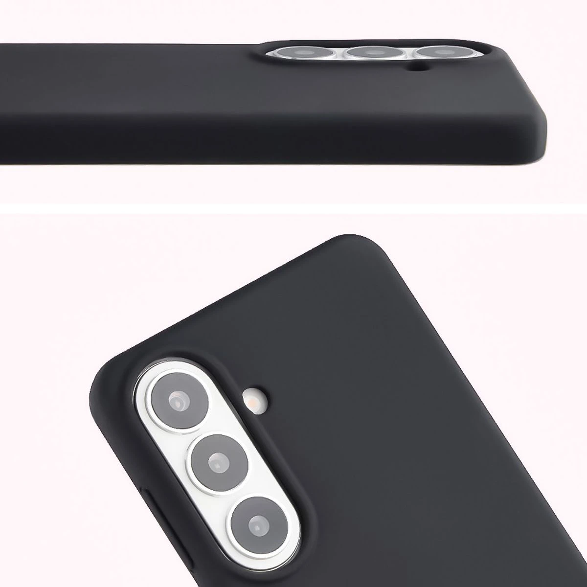 Prim-plan pe decupajul pentru lentile în husa Bizon Soft Case pentru Samsung Galaxy S26 Plus