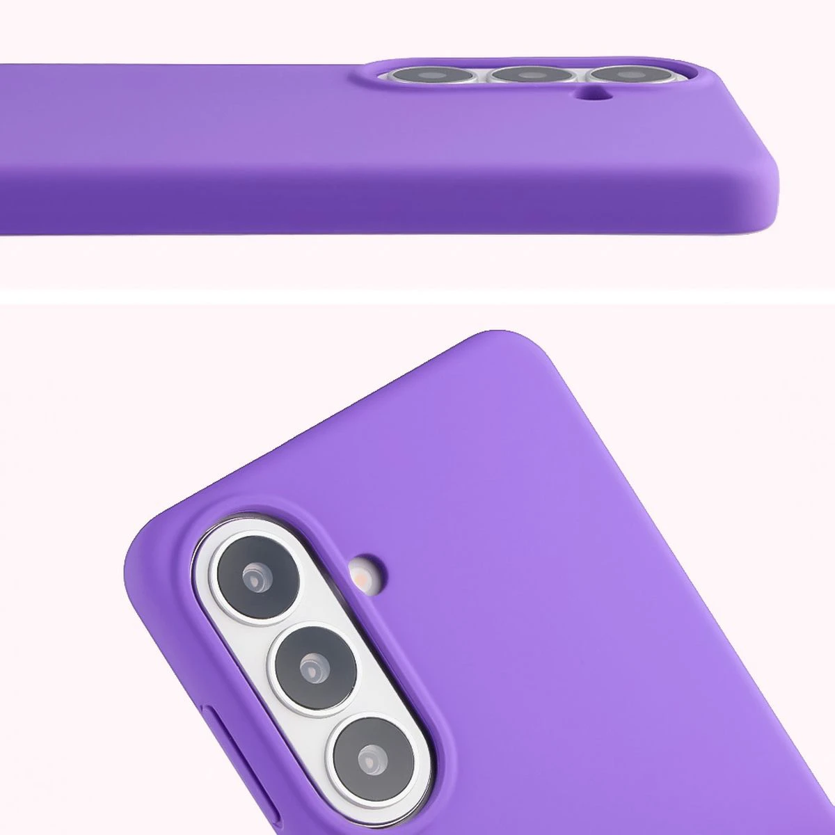Prim-plan al decupajului pentru obiective în carcasa Bizon Soft Case pentru Samsung Galaxy S26 Plus
