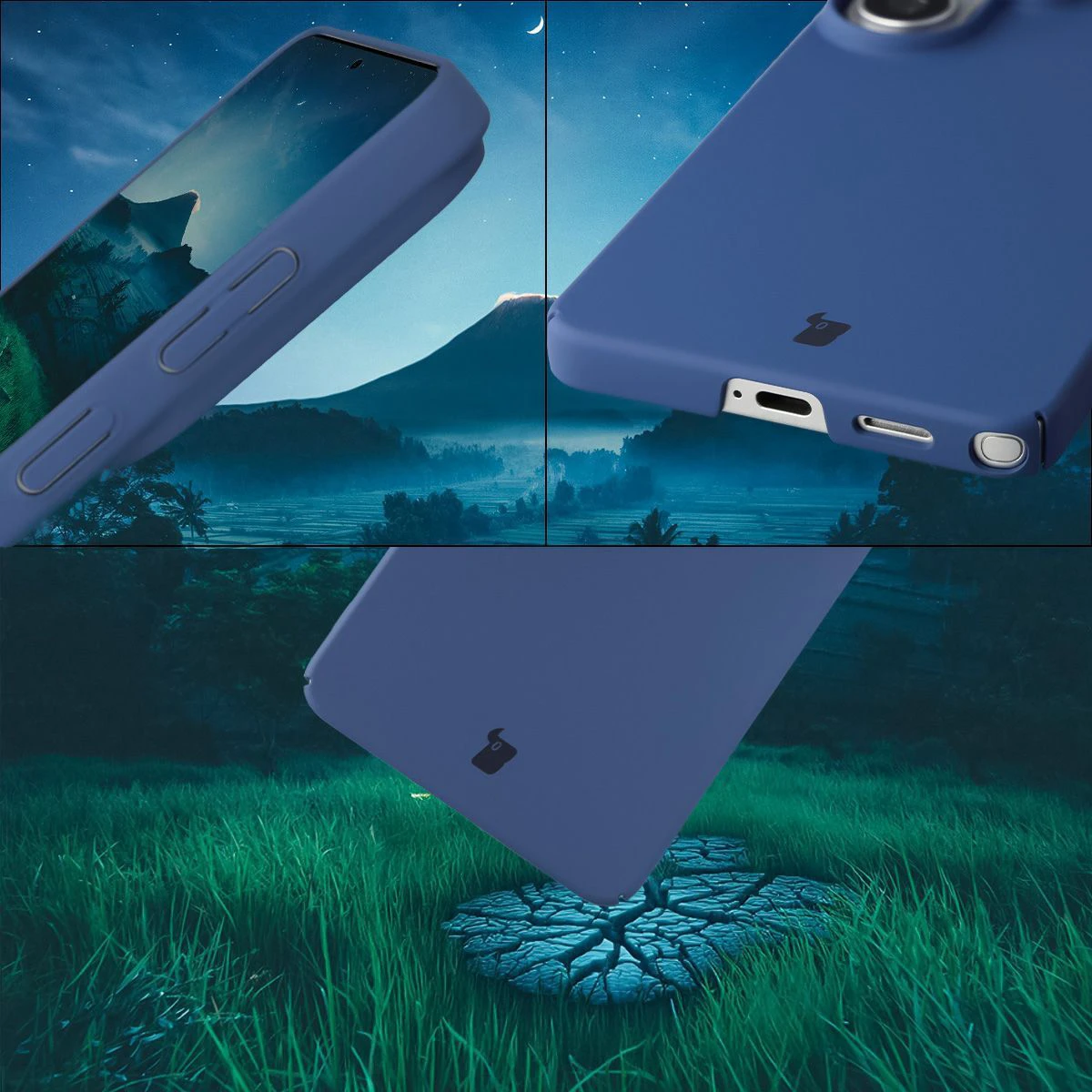 Capacuri integrate pentru butoane, decupaje și materialul dur al etui-ului Bizon Case Łupka pentru Samsung Galaxy S26 Ultra