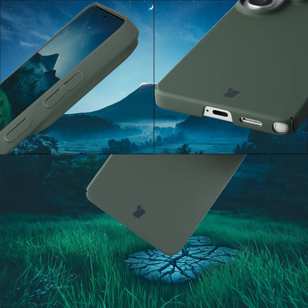 Protecții integrate pentru butoane, decupaje și materialul dur al etui-ului Bizon Case Łupka pentru Samsung Galaxy S26 Ultra