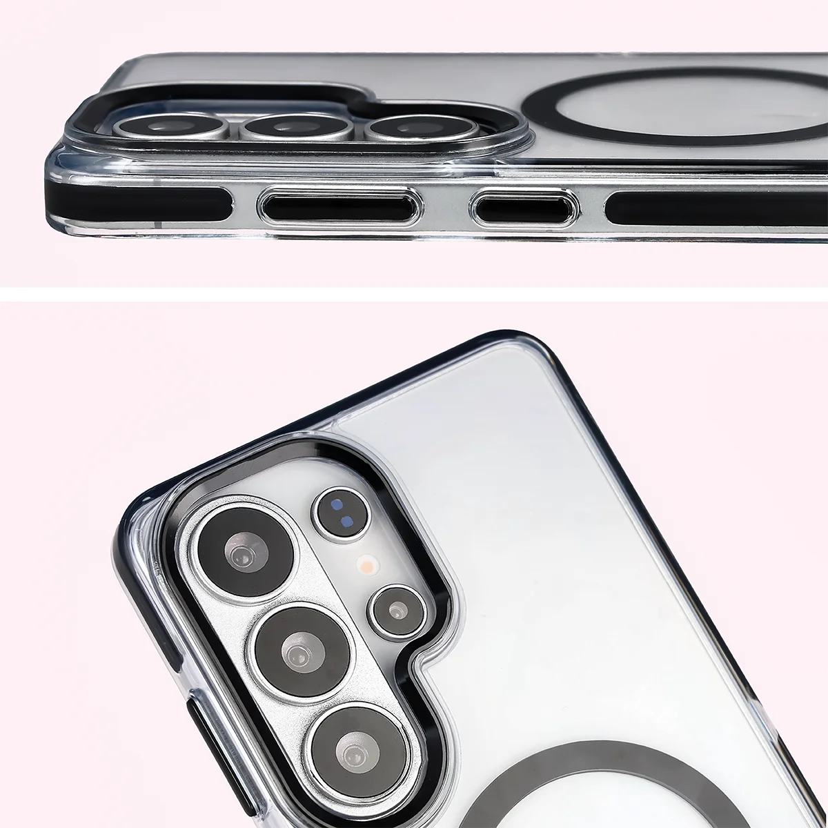 Integrated buttons, cutouts, and hybrid material in Bizon Case Marco