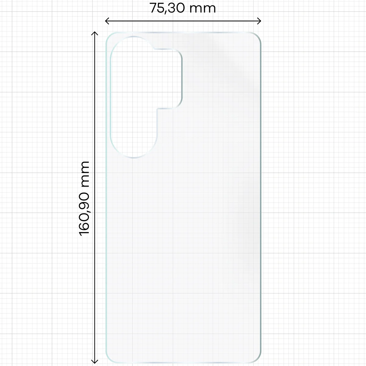 Wymiary dla folii hydrożelowej na tył telefonu Bizon Film Hydrogel Back do Samsung Galaxy S26 Ultra