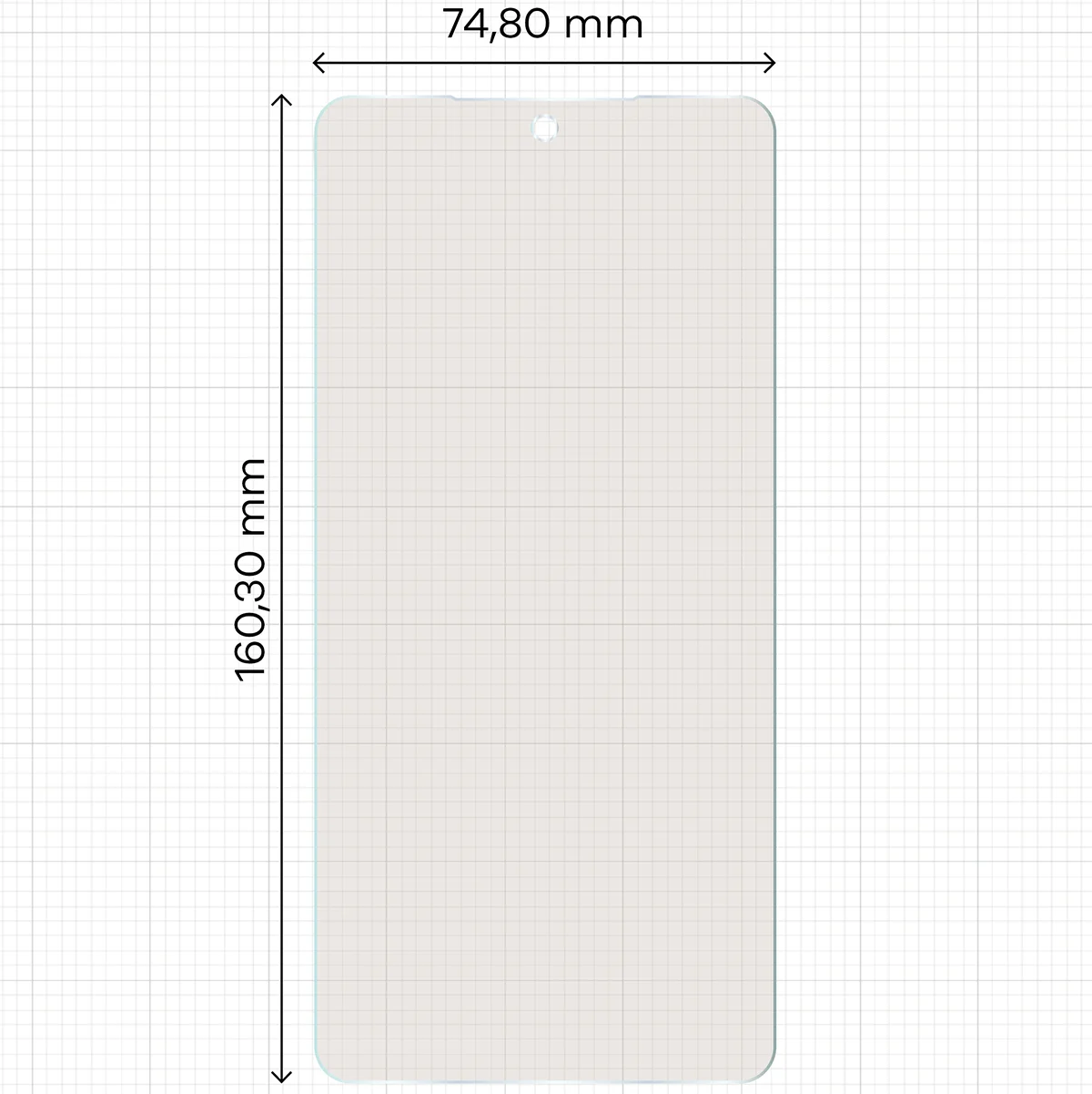 Miarka z wymiarami folii matowej Bizon Film Matte do Samsung Galaxy S26 Ultra