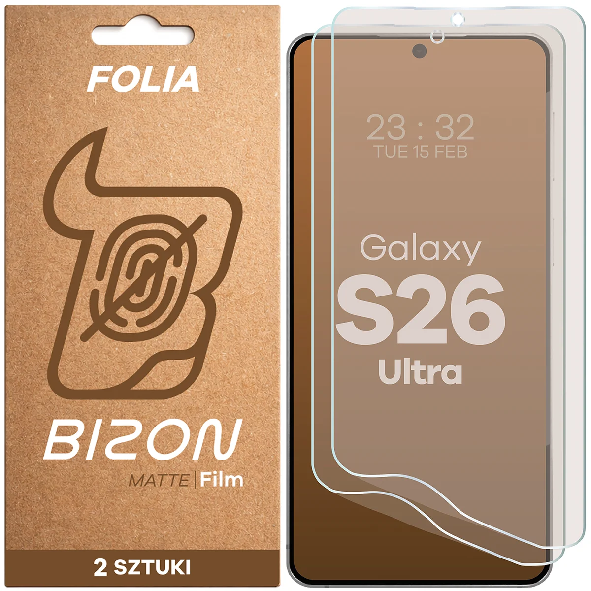 Folia matowa na ekran Bizon Film Matte Duo do Samsung Galaxy S26 Ultra, 2 sztuki