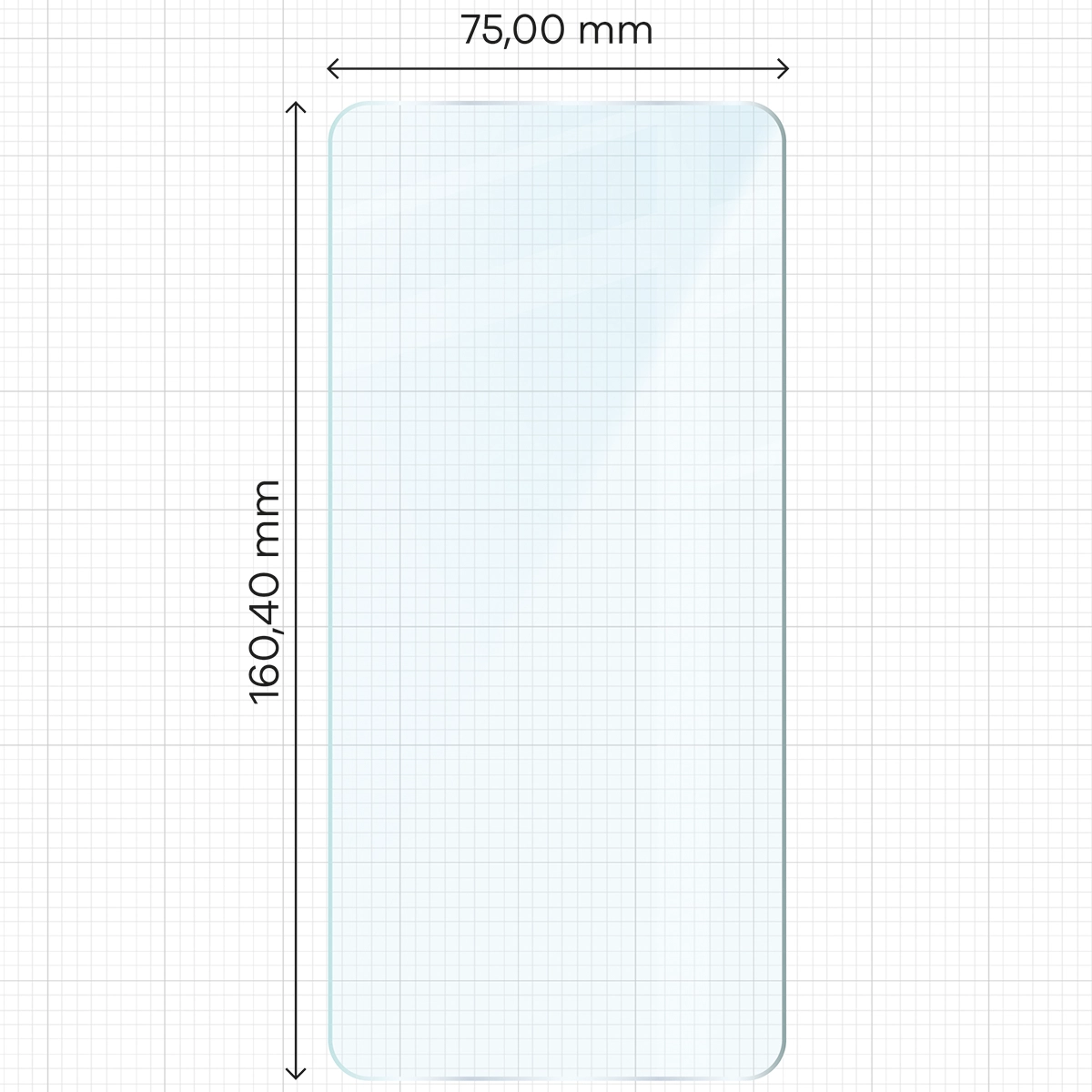Miarka z wymiarami szkła hartowanego Bizon Glass Clear 2 do Samsung Galaxy S26 Ultra